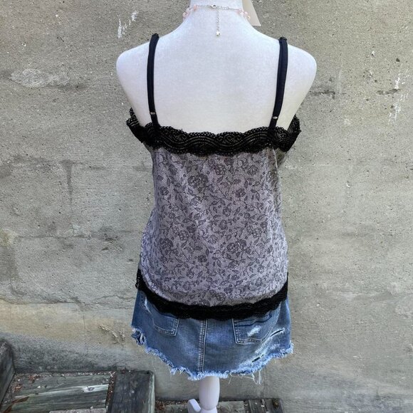 Ann Taylor Lacy Grey Paisley-Print Tank Top - Picture 7 of 7